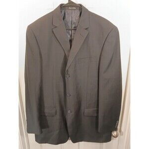 Lineage Blazer Jacket Size 46XL Black With Light Plaid Stripes